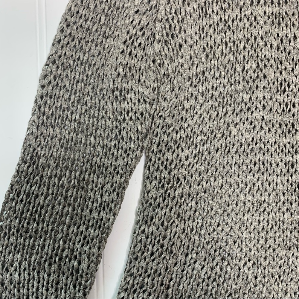 Eileen Fisher Gray Open Front Knit Cardigan - Picture 3 of 13